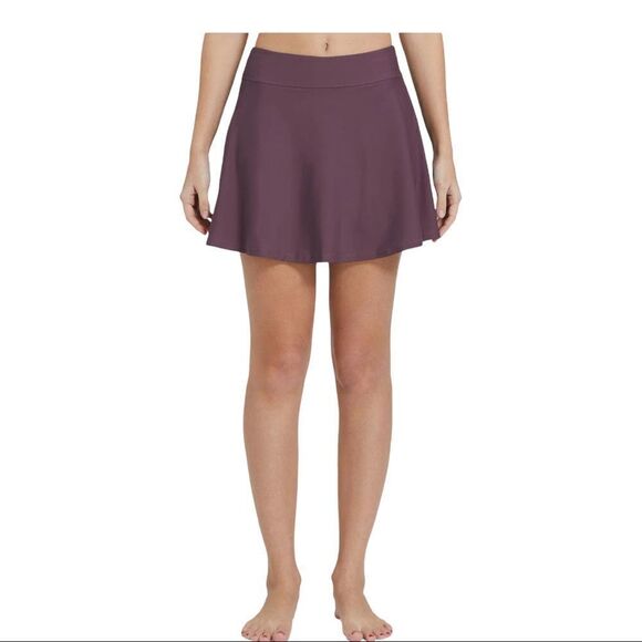 Baleaf Plus Size Waterside Burgundy Modest Swim Skort Size 3XL - Picture 1 of 7